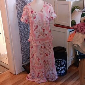 Vintage y2k 90s pink maxi dress 14W